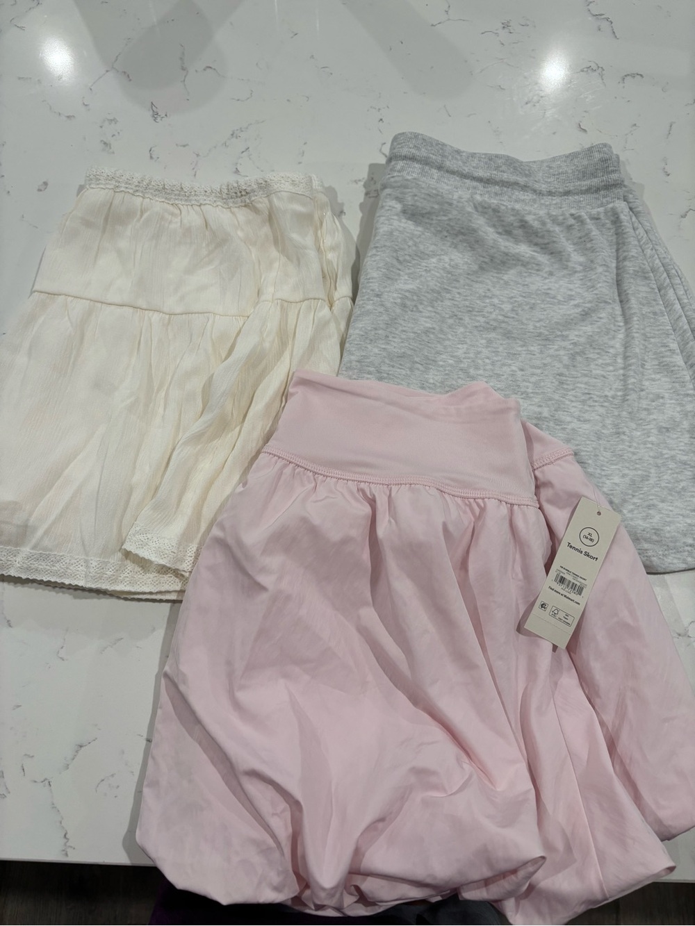 ThreeSkirts - Pink, Cream & Light Gray